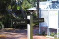 Choice of Farm Walk or Nature Walk signs for walking trails at Maggie Beer's Pheasant Farm Royalty Free Stock Photo